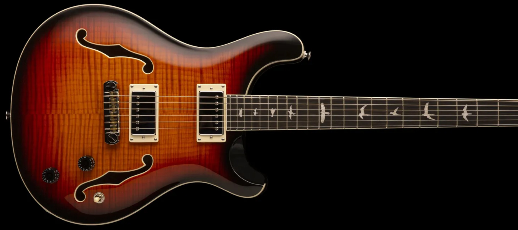 Prs Se Hollowbody Ii 2020 Hh Trem Eb +etui - Tri-color Sunburst - Semi-hollow electric guitar - Variation 1