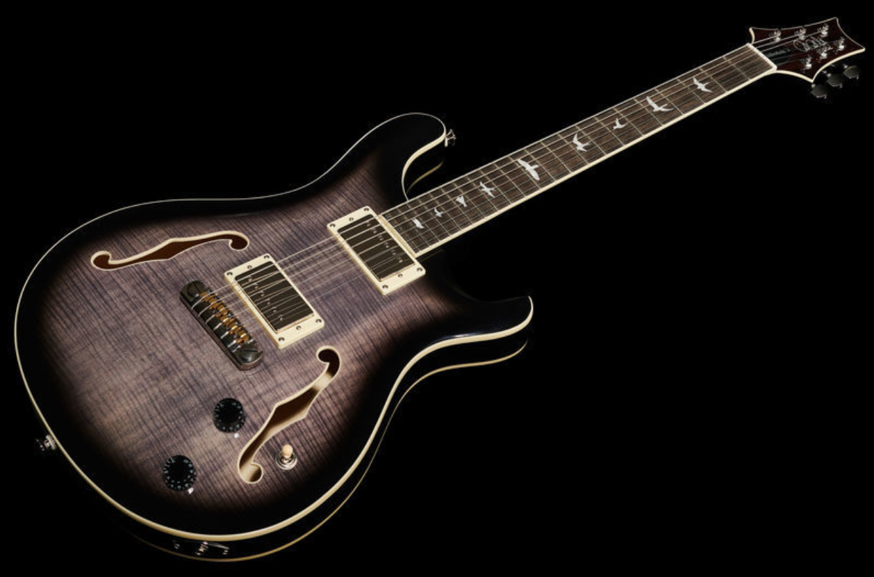 Prs Se Hollowbody Ii 2020 Hh Trem Eb +etui - Charcoal Burst - Semi-hollow electric guitar - Variation 1