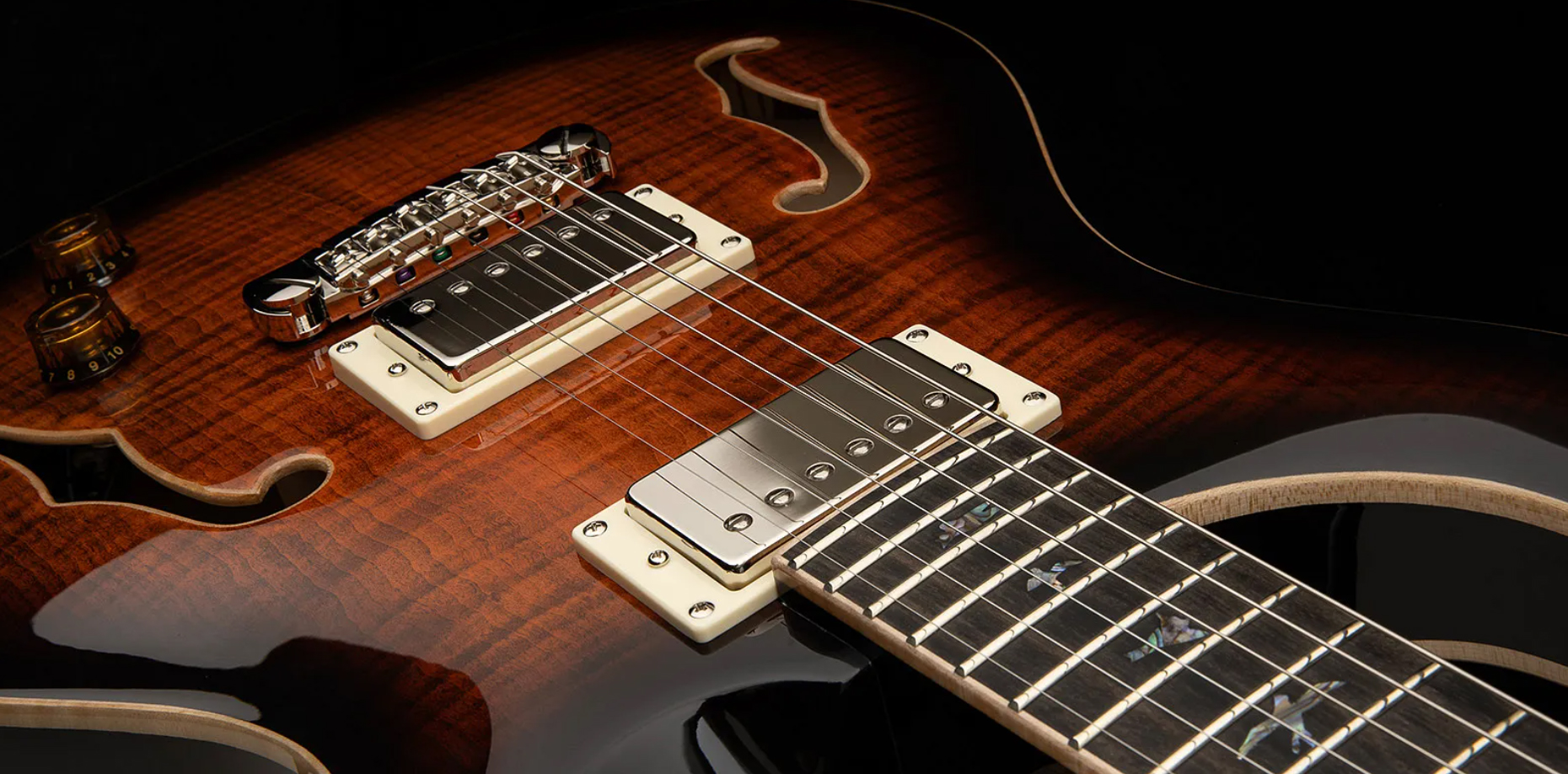 Prs Se Hollowbody Ii Piezo 2h Ht Eb - Orange Tiger Smokeburst - Hollow-body electric guitar - Variation 3