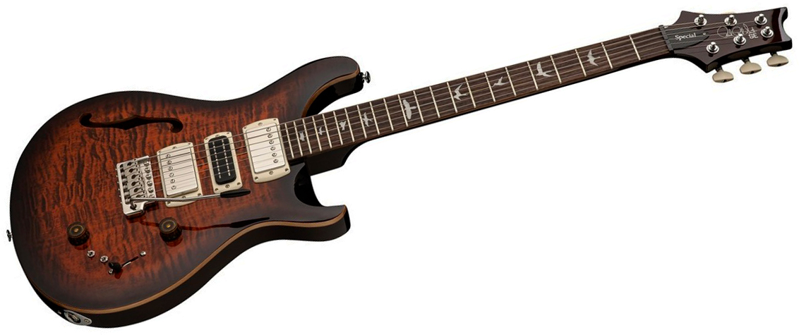 Prs Special Semi Hollow Se (wing Tuners) 2h Ht Rw - Orange Tiger Smokeburst - Semi-hollow electric guitar - Variation 1