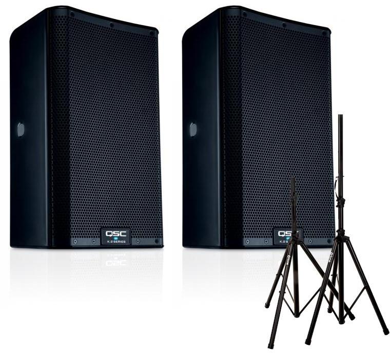 Complete pa system Qsc K8.2 + Stand XH6310