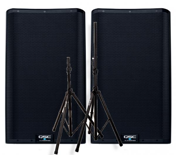 Complete pa system Qsc Pack K10.2 + Pieds