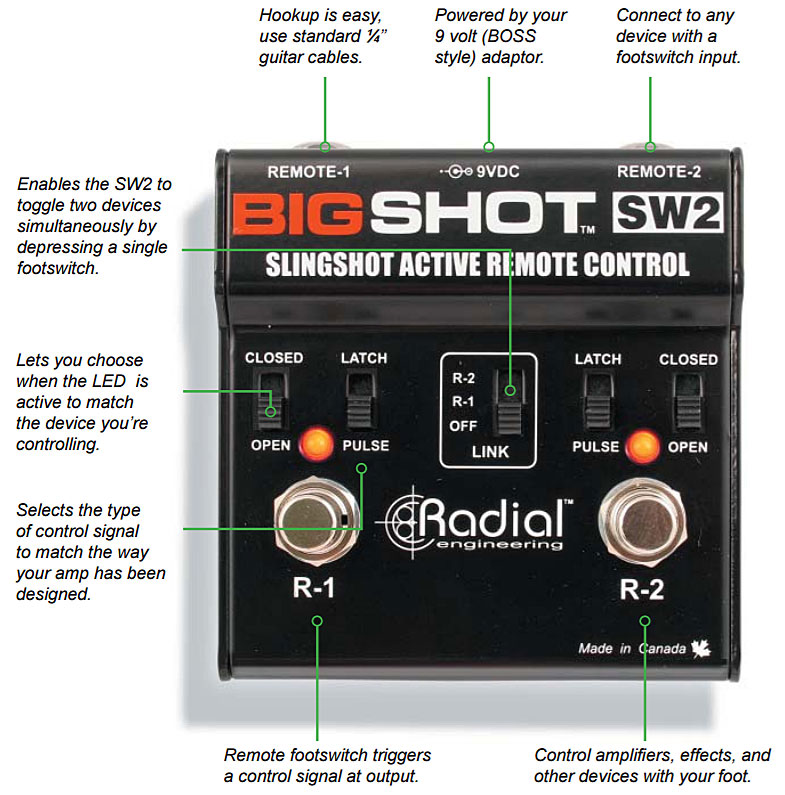 Tonebone Bigshot Sw2 Slingshot Amp Remote Control - Amp footswitch - Variation 2