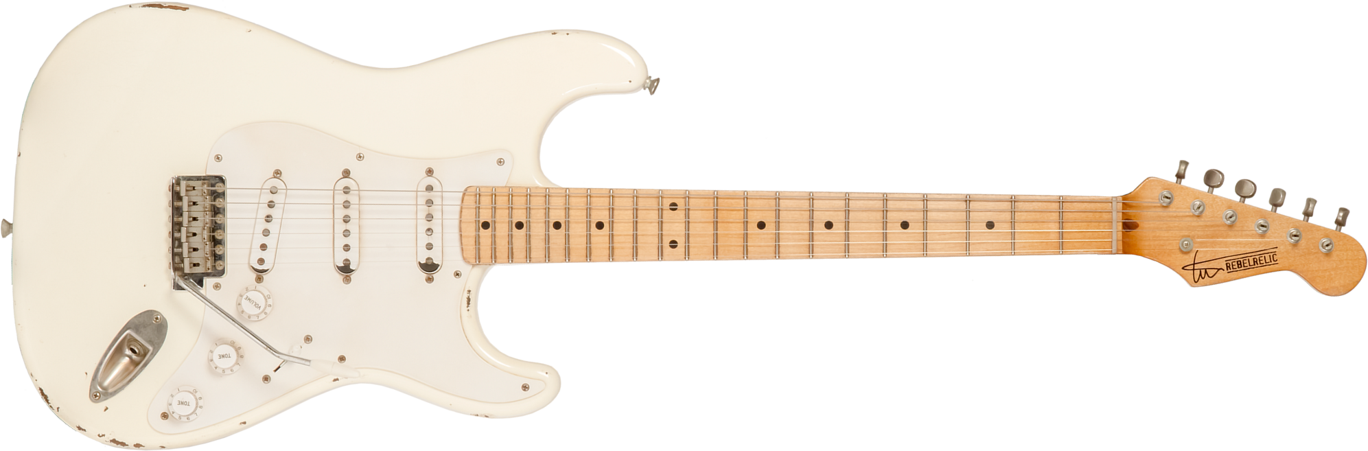 Rebelrelic S-series 1955 3s Trem Mn #231006 - Olympic White - Str shape electric guitar - Main picture