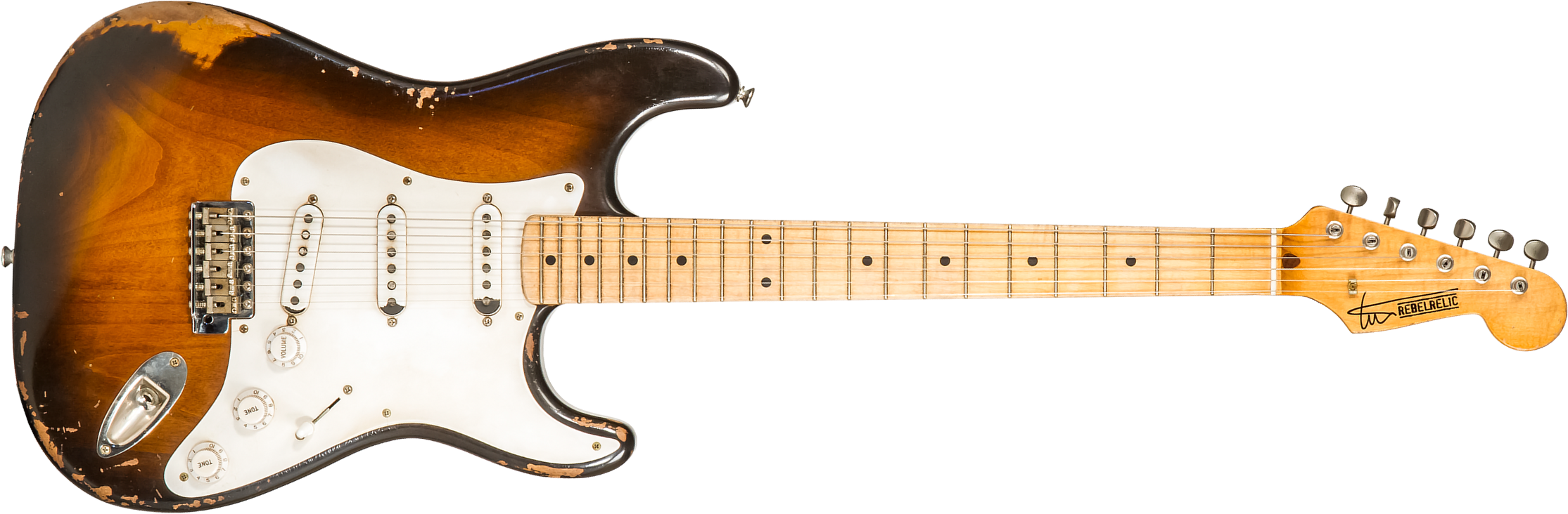 Rebelrelic S-series 54 3s Trem Mn #230103 - Medium Aged 2-tone Sunburst - Str shape electric guitar - Main picture