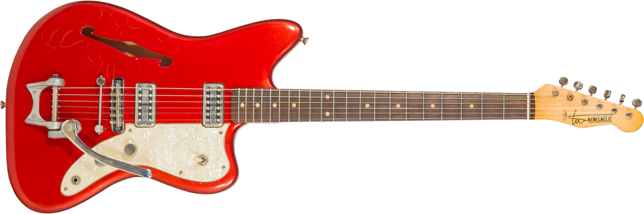 Rebelrelic Wrangler 2h Trem Rw #62175 - Light Aged Candy Apple Red - Semi-hollow electric guitar - Main picture