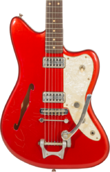 Semi-hollow electric guitar Rebelrelic Wrangler #62175 - Light aged candy apple red