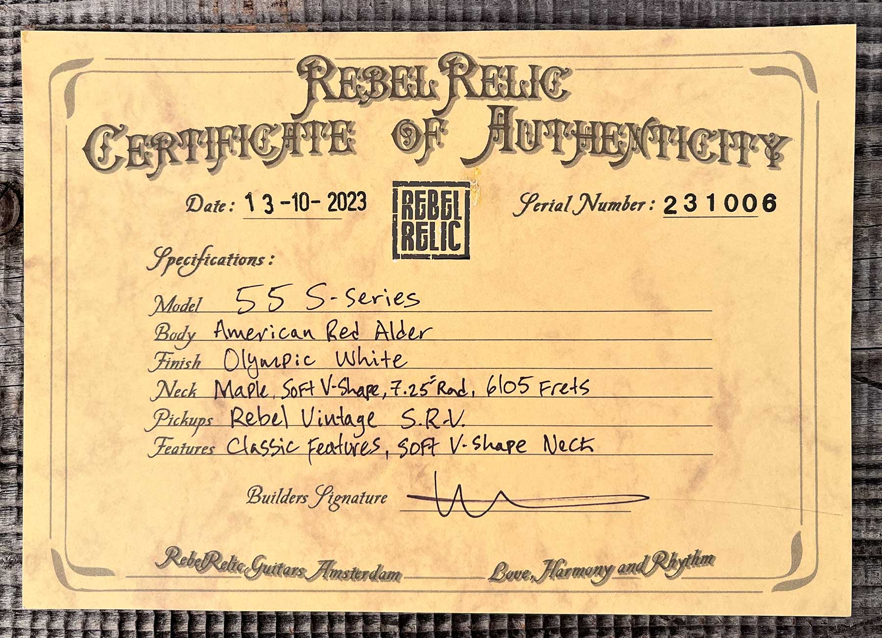 Rebelrelic S-series 1955 3s Trem Mn #231006 - Olympic White - Str shape electric guitar - Variation 10
