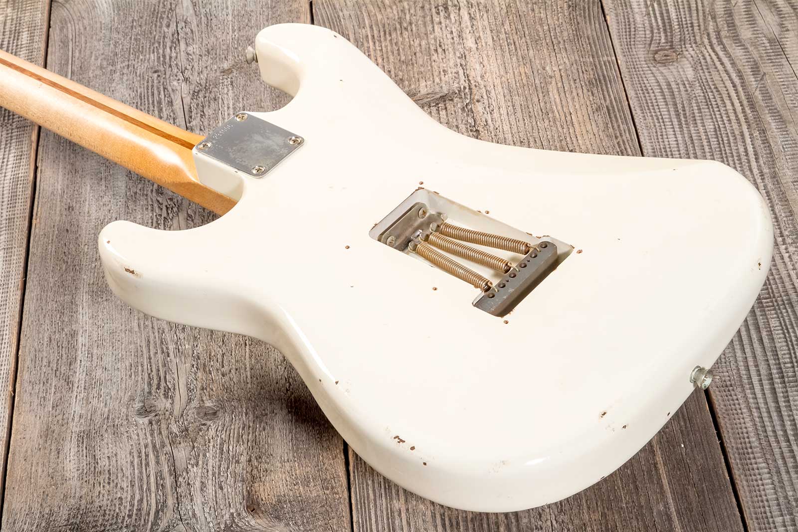 Rebelrelic S-series 1955 3s Trem Mn #231006 - Olympic White - Str shape electric guitar - Variation 5