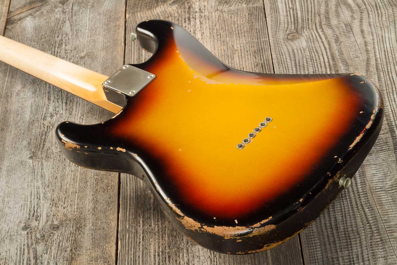 Rebelrelic S-series 1961 Hardtail 3s Ht Rw #231008 - 3-tone Sunburst - Str shape electric guitar - Variation 5