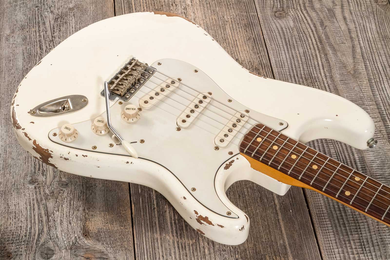 Rebelrelic S-series 1962 3s Trem Rw #231002 - Olympic White - Str shape electric guitar - Variation 2