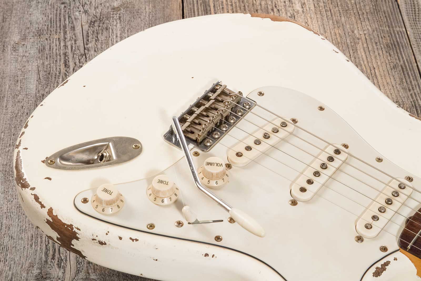 Rebelrelic S-series 1962 3s Trem Rw #231002 - Olympic White - Str shape electric guitar - Variation 4