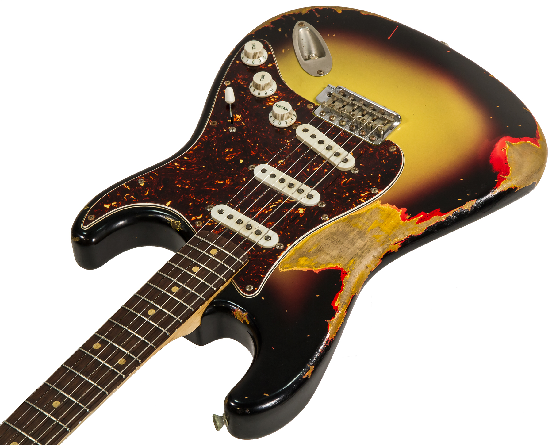 Rebelrelic S-series 62 Rw #62110 - Heavy Aging 3-tone Sunburst - Str shape electric guitar - Variation 2