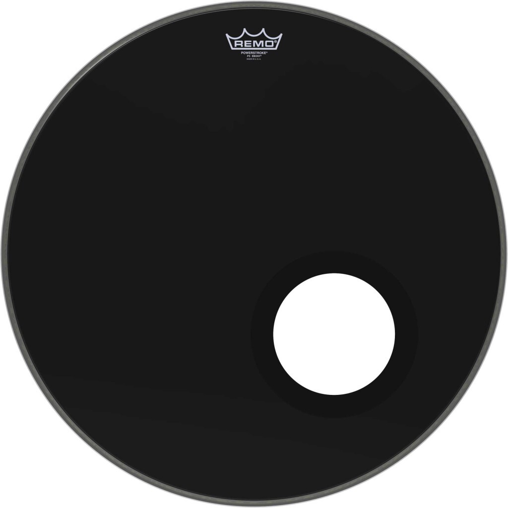 Remo P3-1022-es-dm Timbre Resonance Grosse Caisse P3 3 22 Ebony - 22 Pouces - Bass drum drumhead - Main picture