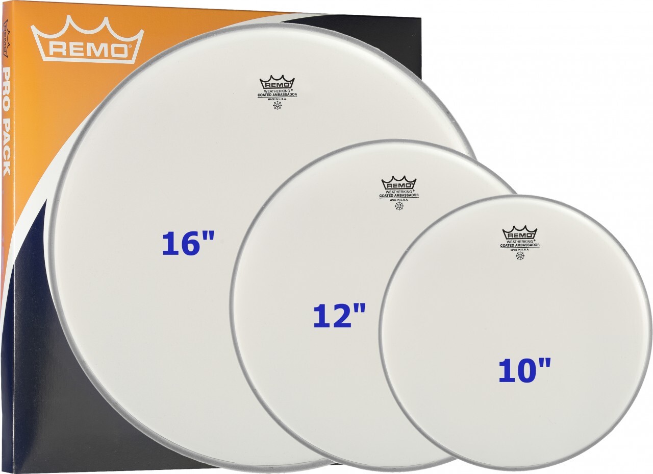 Remo Pp-1392-ba Tom Pack 10 12 16 Ambassador Sablee - Pack Peaux - Tom drumhead - Main picture