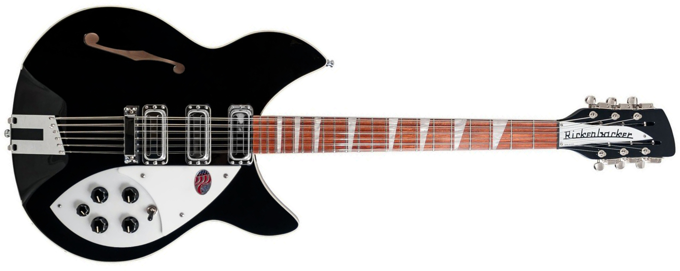 Rickenbacker Model 1993 Plus Jg 12c 2h Ht Rw - Jetglo - Semi-hollow electric guitar - Main picture