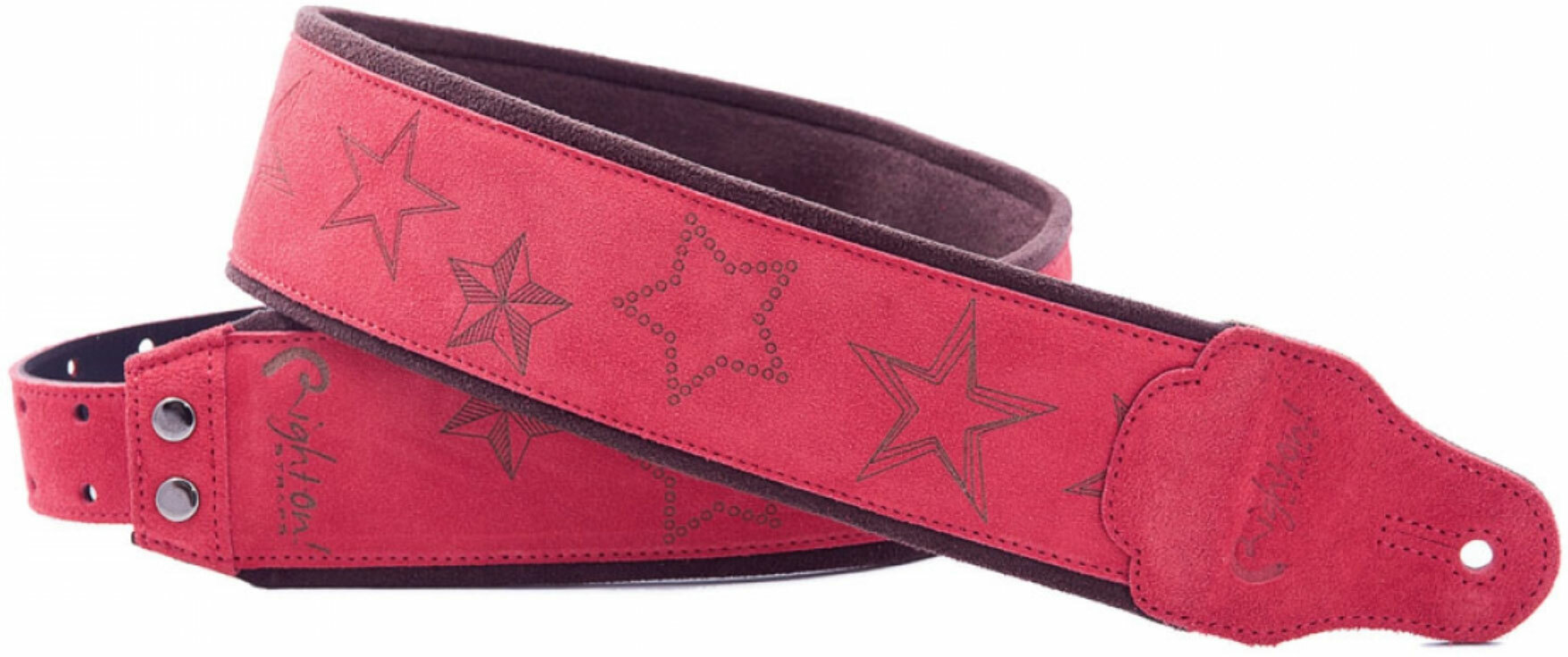 Righton Straps Jazz Stars Leather Guitar Strap Cuir 2.75inc Red - Guitar strap - Main picture