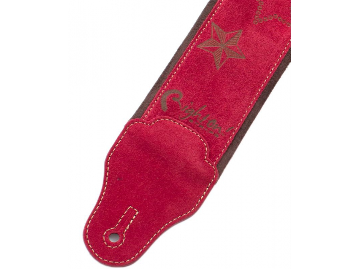 Righton Straps Jazz Stars Leather Guitar Strap Cuir 2.75inc Red - Guitar strap - Variation 1