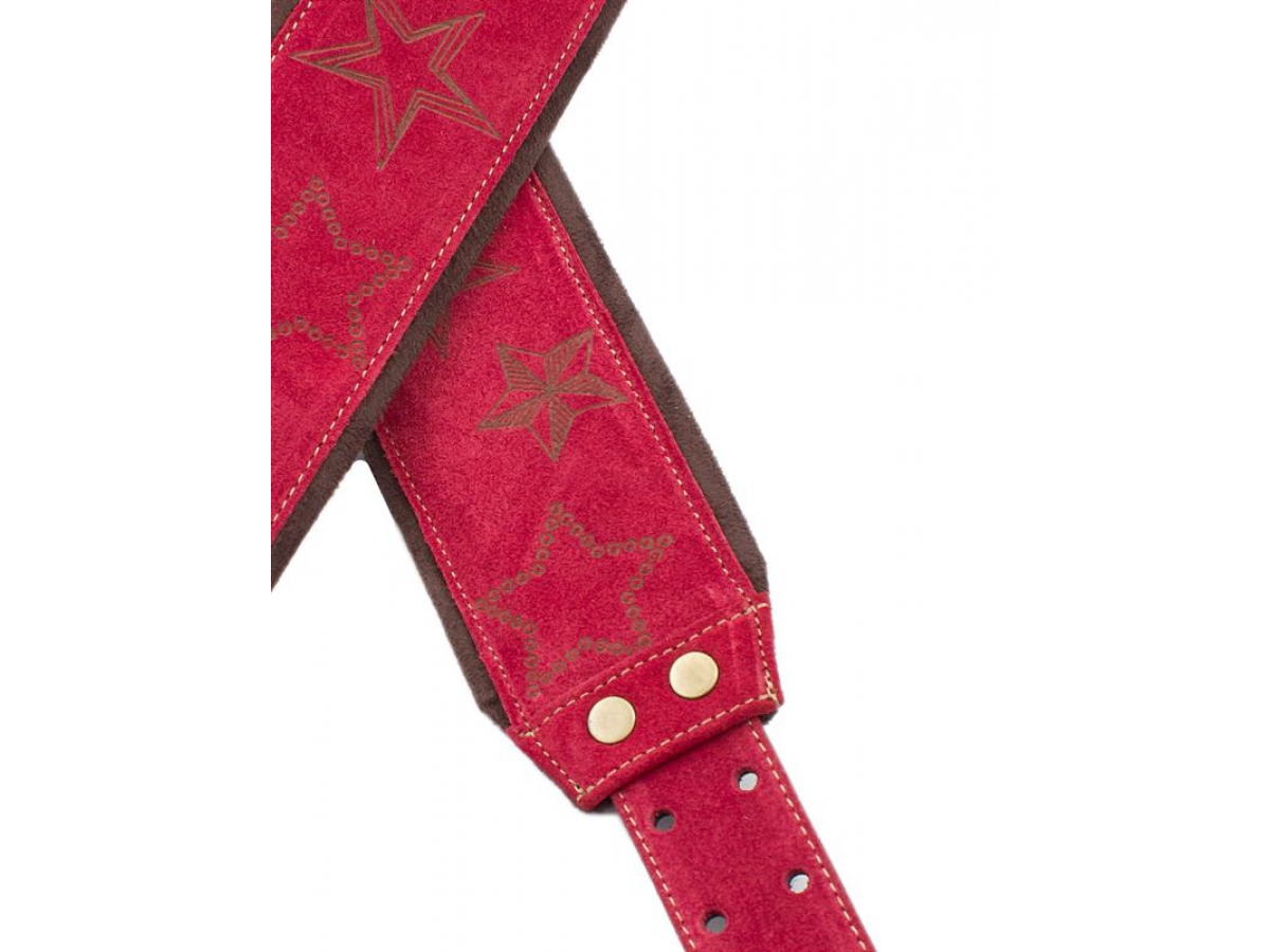 Righton Straps Jazz Stars Leather Guitar Strap Cuir 2.75inc Red - Guitar strap - Variation 2