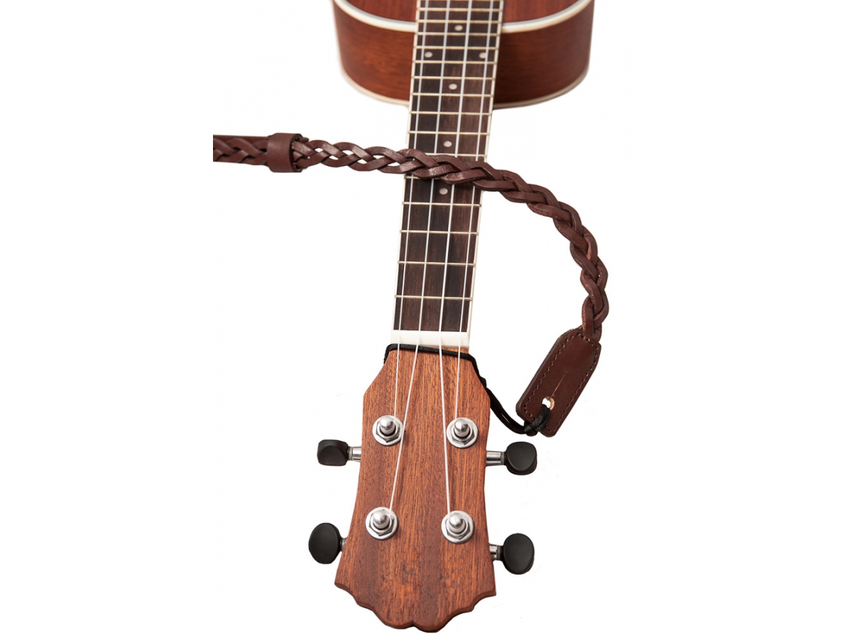 Righton Straps Ukulele Strap Plait Leather Courroie Cuir 0.6inc Black - More stringed instruments accessories - Variation 2