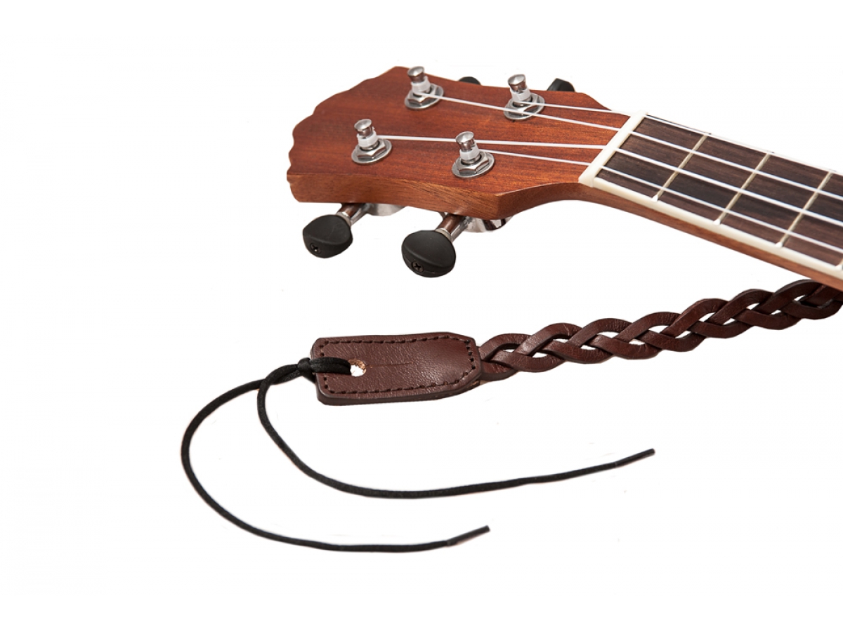 Righton Straps Ukulele Strap Plait Leather Courroie Cuir 0.6inc Black - More stringed instruments accessories - Variation 3