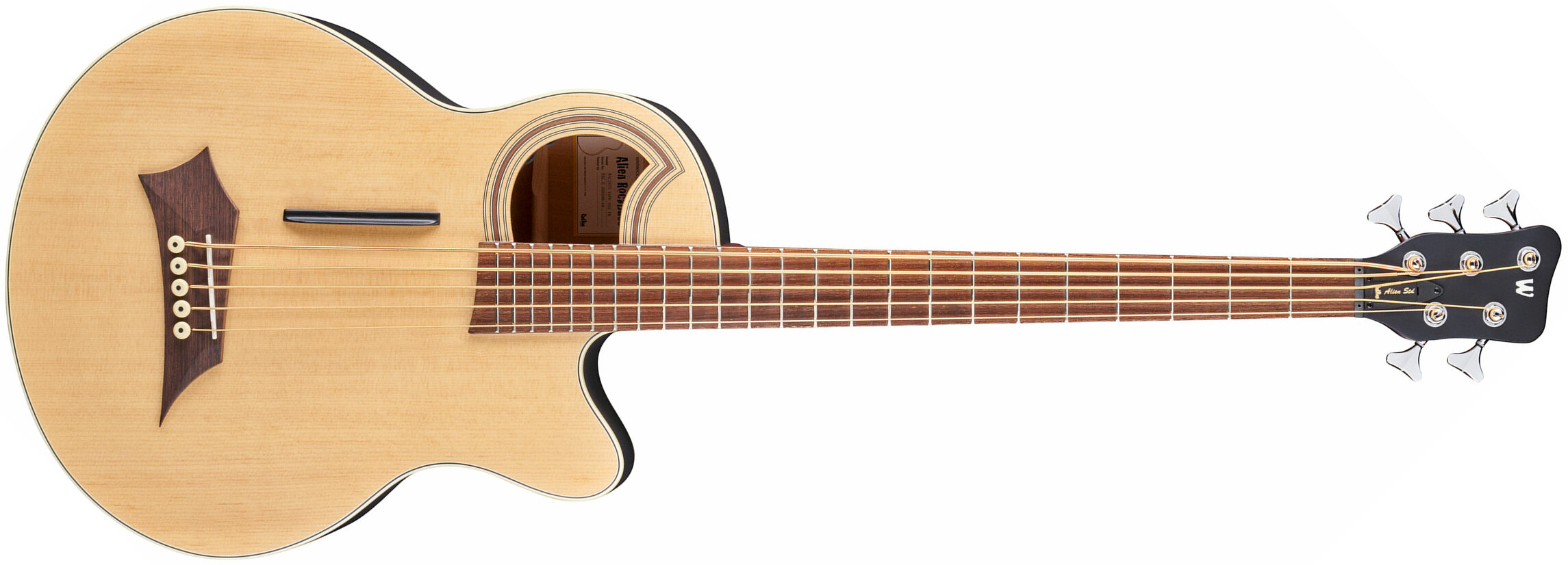 Rockbass Alien Standard 5c Rockbass Cw Epicea Agathis We - Natural Transparent Satin - Acoustic bass - Main picture