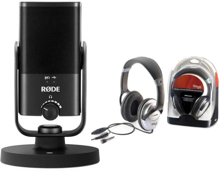 Microphone pack with stand Rode NT-USB MINI +  Stagg Shp2300H