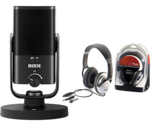 Microphone pack with stand Rode NT-USB MINI +  Stagg Shp2300H