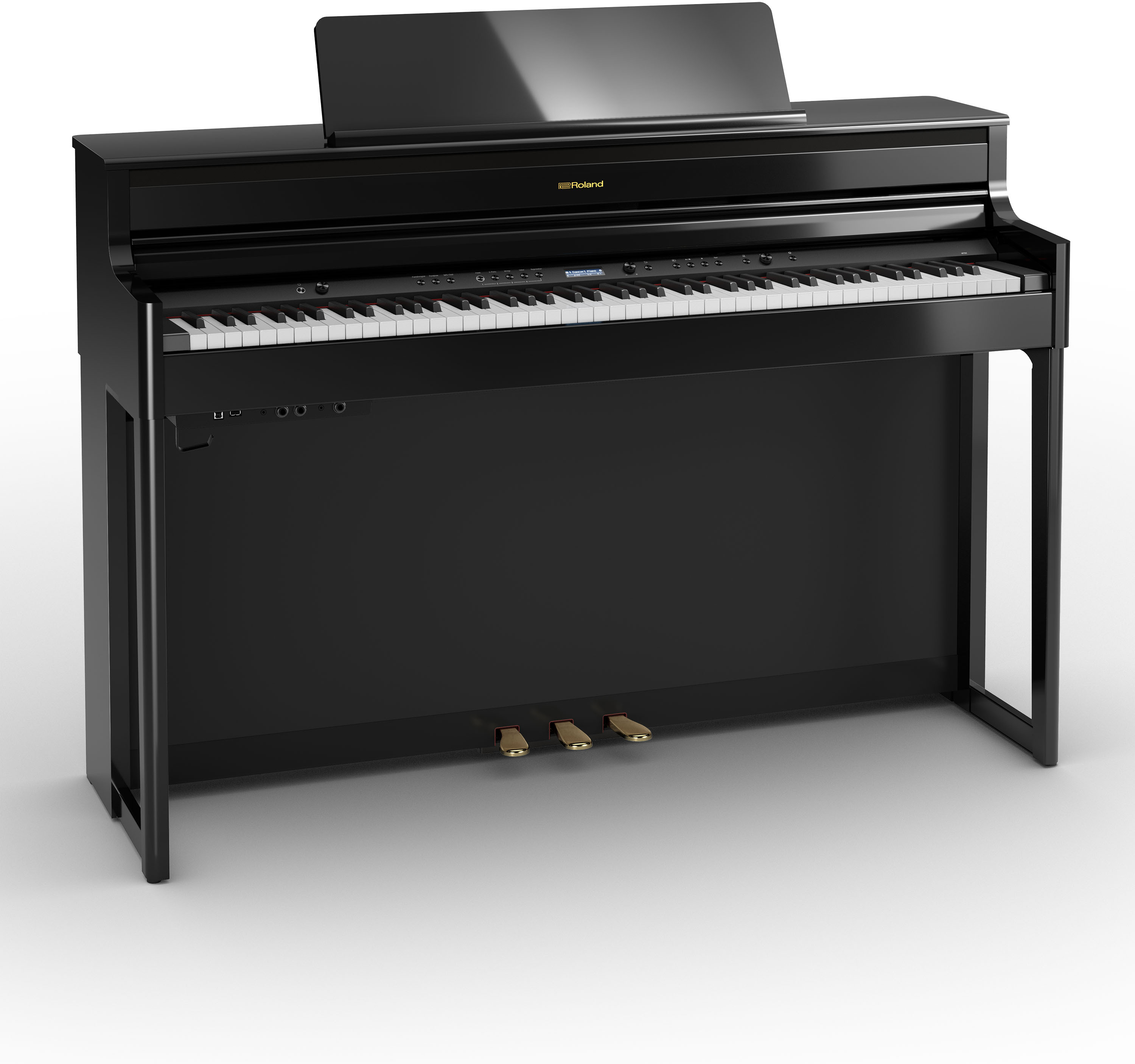 Roland Hp704 Pe - Noir Laqu? - Digital piano with stand - Main picture