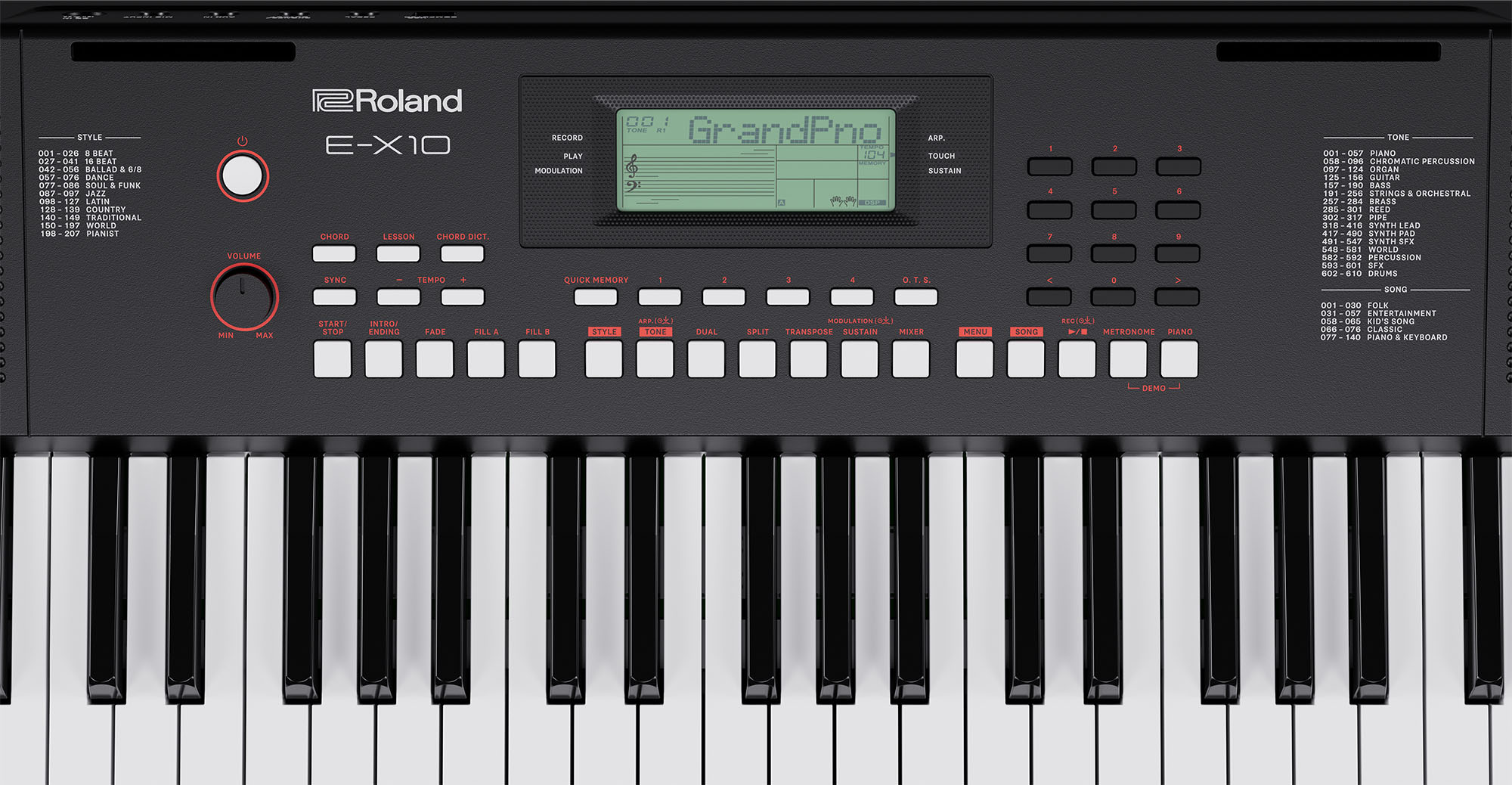 Roland E-x10 - Entertainer Keyboard - Variation 10