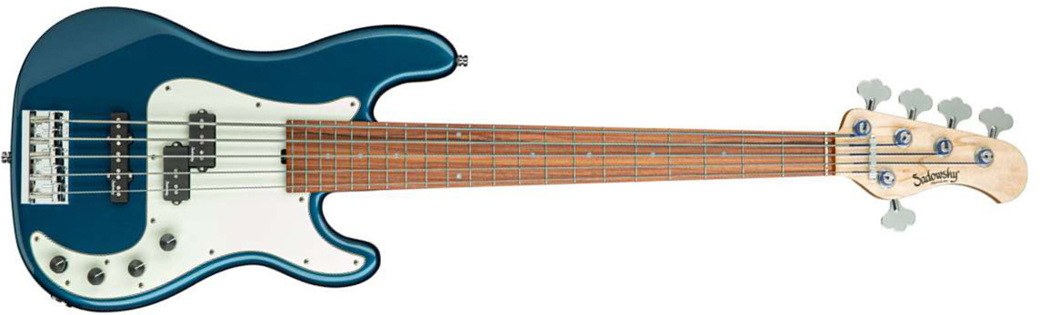 Sadowsky Hybrid P/j Bass 21 Fret Alder 5c Metroline All Active Mor - Dark Lake Placid Blue Metallic - Solid body electric bass - Main picture