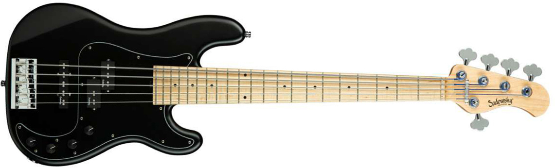 Sadowsky Hybrid P/j Bass Ash 21 Fret 5c Metroline All Mn - Solid Black Satin - Solid body electric bass - Main picture