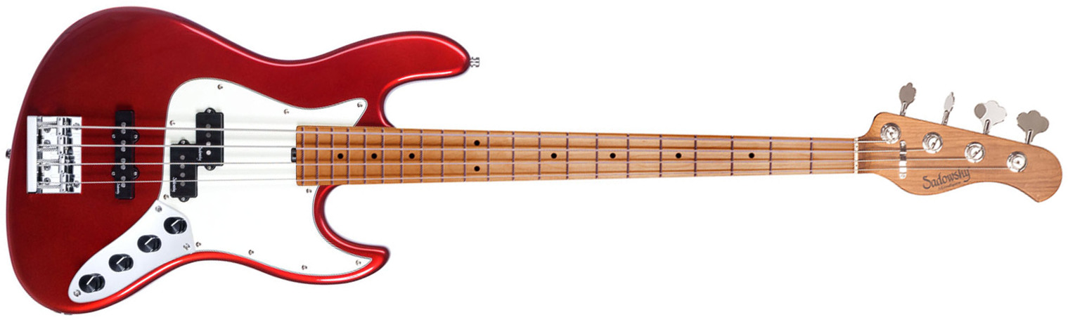 Sadowsky Hybrid Pj Bass 21 Fret 4c Metroexpress V2 Mn - Candy Apple Red - Solid body electric bass - Main picture