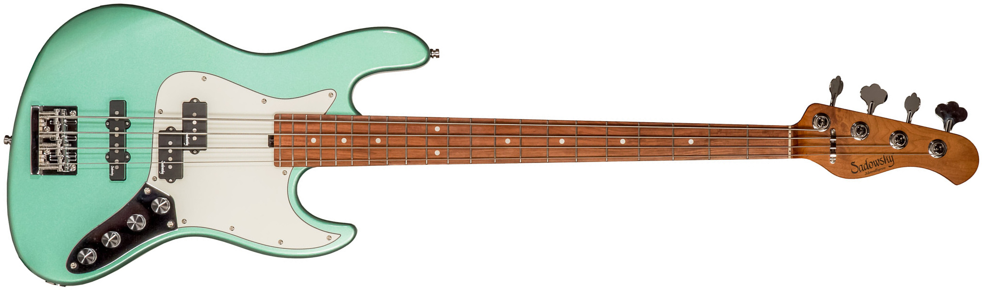 Sadowsky Hybrid Pj Bass 21 Fret 4c Metroexpress V2 Pf - Sage Green Metallic - Solid body electric bass - Main picture