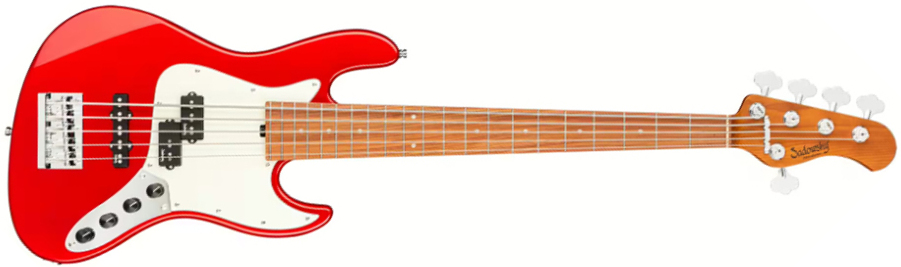 Sadowsky Hybrid Pj Bass 21-fret 5c Metroexpress Mor - Candy Apple Red Metallic - Solid body electric bass - Main picture