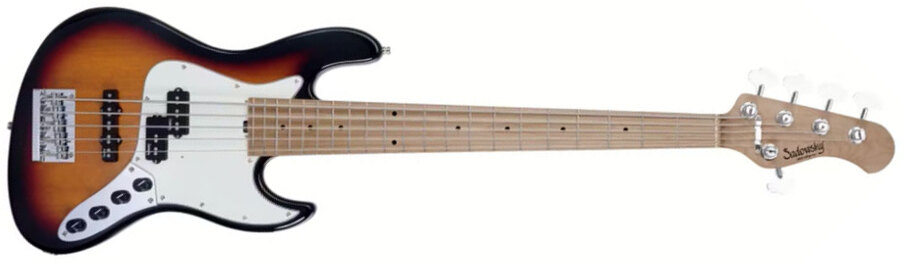 Sadowsky Hybrid Pj Bass 21 Fret 5c Metroexpress V2 Mn - Tobacco Sunburst Transparent - Solid body electric bass - Main picture
