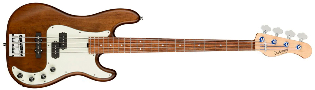 Sadowsky Hybrid Pj Bass 21 Fret Alder 4c Metroline All Active Mor - Antique Tobacco Transparent Satin - Solid body electric bass - Main picture