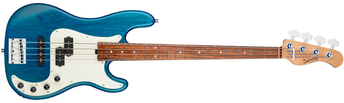 Sadowsky Hybrid Pj Bass 21 Fret Alder 4c Metroline All Active Mor - Ocean Blue Transparent Satin - Solid body electric bass - Main picture