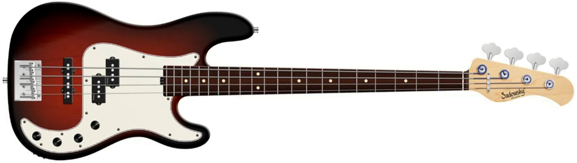 Sadowsky Hybrid Pj Bass 21 Fret Alder 4c Metroline All Active Mor - Almond Sunburst Transparent Satin - Solid body electric bass - Main picture