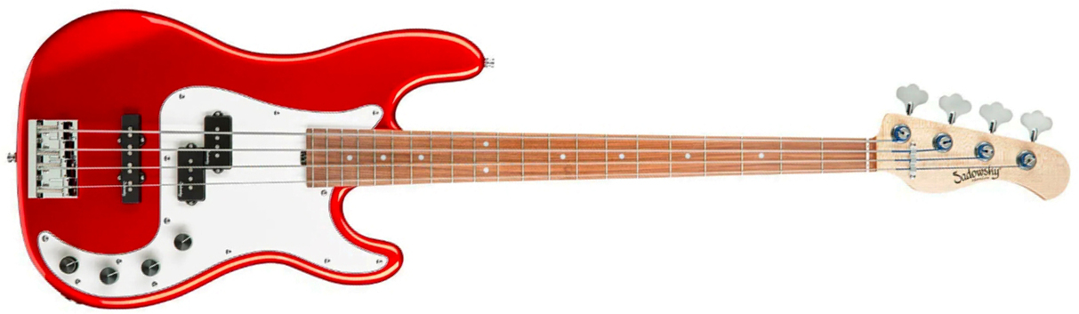 Sadowsky Hybrid Pj Bass 21 Fret Alder 4c Metroline All Active Mor - Solid Candy Apple Red Metallic - Solid body electric bass - Main picture