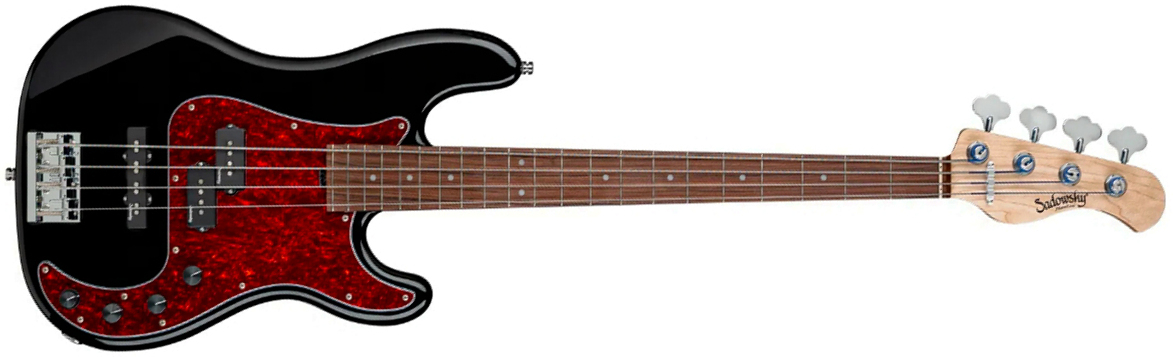 Sadowsky Hybrid Pj Bass 21 Fret Alder 4c Metroline All Active Mor - Solid Black - Solid body electric bass - Main picture