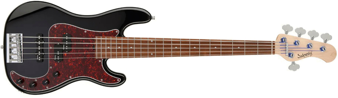Sadowsky Hybrid Pj Bass 21 Fret Alder 5c Metroline All Active Mor - Solid Black High Polish - Solid body electric bass - Main picture