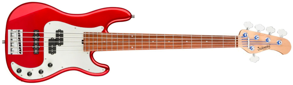 Sadowsky Hybrid Pj Bass 21 Fret Alder 5c Metroline All Active Mor - Candy Apple Red Metallic - Solid body electric bass - Main picture