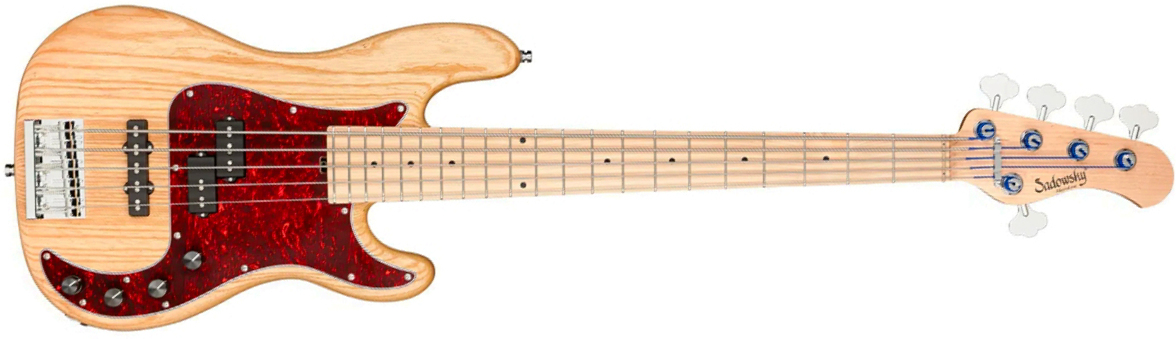 Sadowsky Hybrid Pj Bass 21 Fret Ash 5c Metroline All Active Mn - Natural Transparent Satin - Solid body electric bass - Main picture