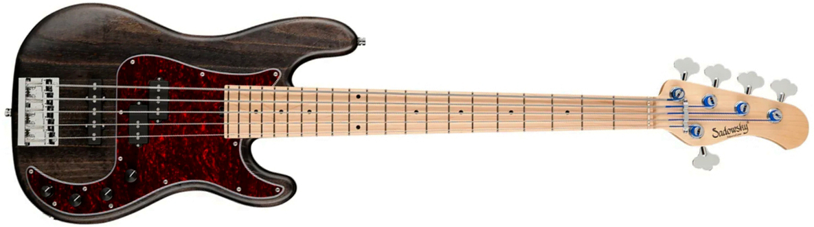 Sadowsky Hybrid Pj Bass 21 Fret Ash 5c Metroline All Active Mn - Nirvana Black Transparent Satin - Solid body electric bass - Main picture