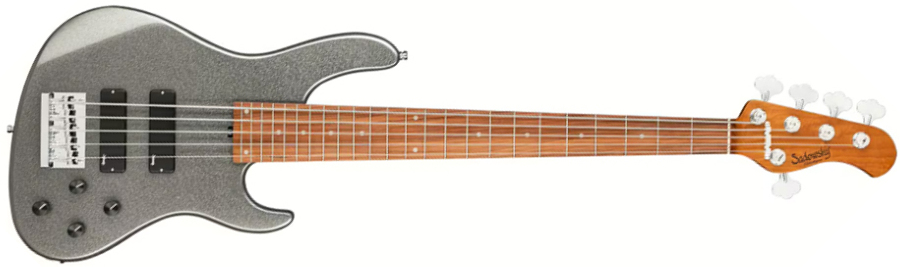 Sadowsky Modern Bass 24-fret 5c Metroexpress Active Mor - Solid Silver Metallic - Solid body electric bass - Main picture