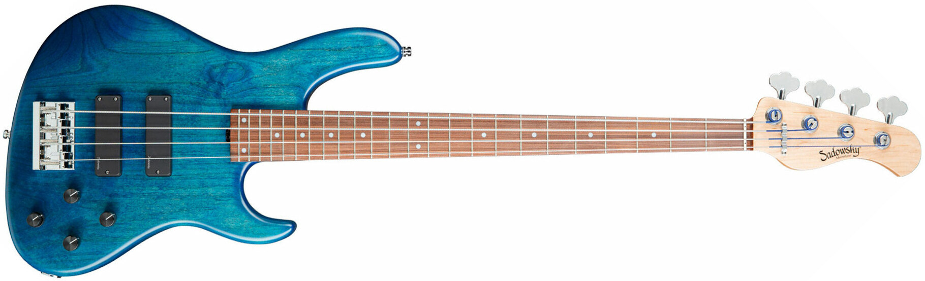 Sadowsky Modern Bass 24 Fret Alder 4c Metroline All Active Mor - Blue Transparent Satin - Solid body electric bass - Main picture