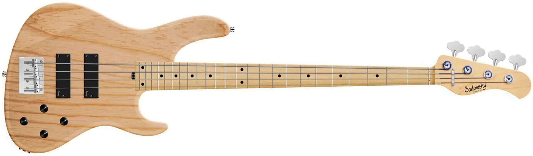 Sadowsky Modern Bass 24 Fret Ash 4c Metroline All Active Mn - Natural Transparent Satin - Solid body electric bass - Main picture