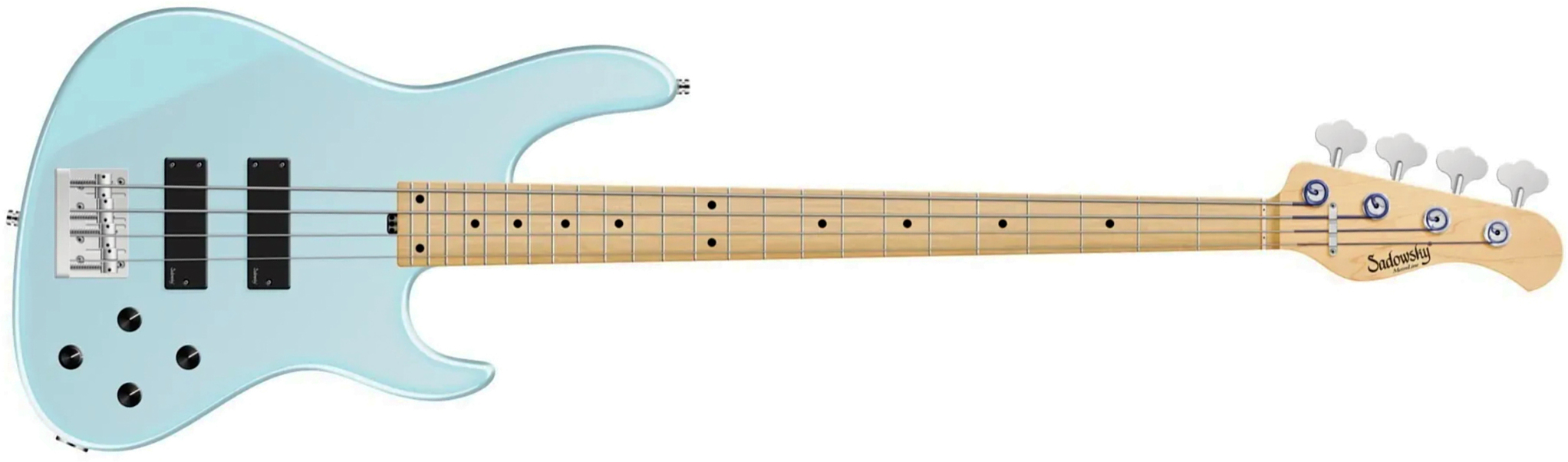 Sadowsky Modern Bass 24 Fret Ash 4c Metroline All Active Mn - Solid Ice Blue Metallic Satin - Solid body electric bass - Main picture