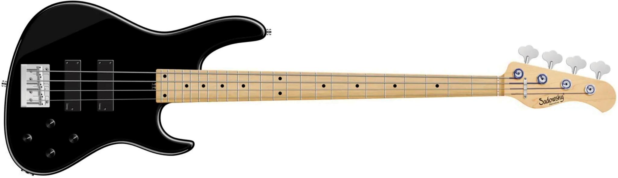Sadowsky Modern Bass 24 Fret Ash 4c Metroline All Active Mn - Solid Black - Solid body electric bass - Main picture
